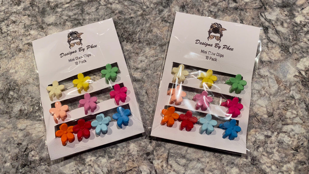 Daisies Mini Claw clips- 10 Pack