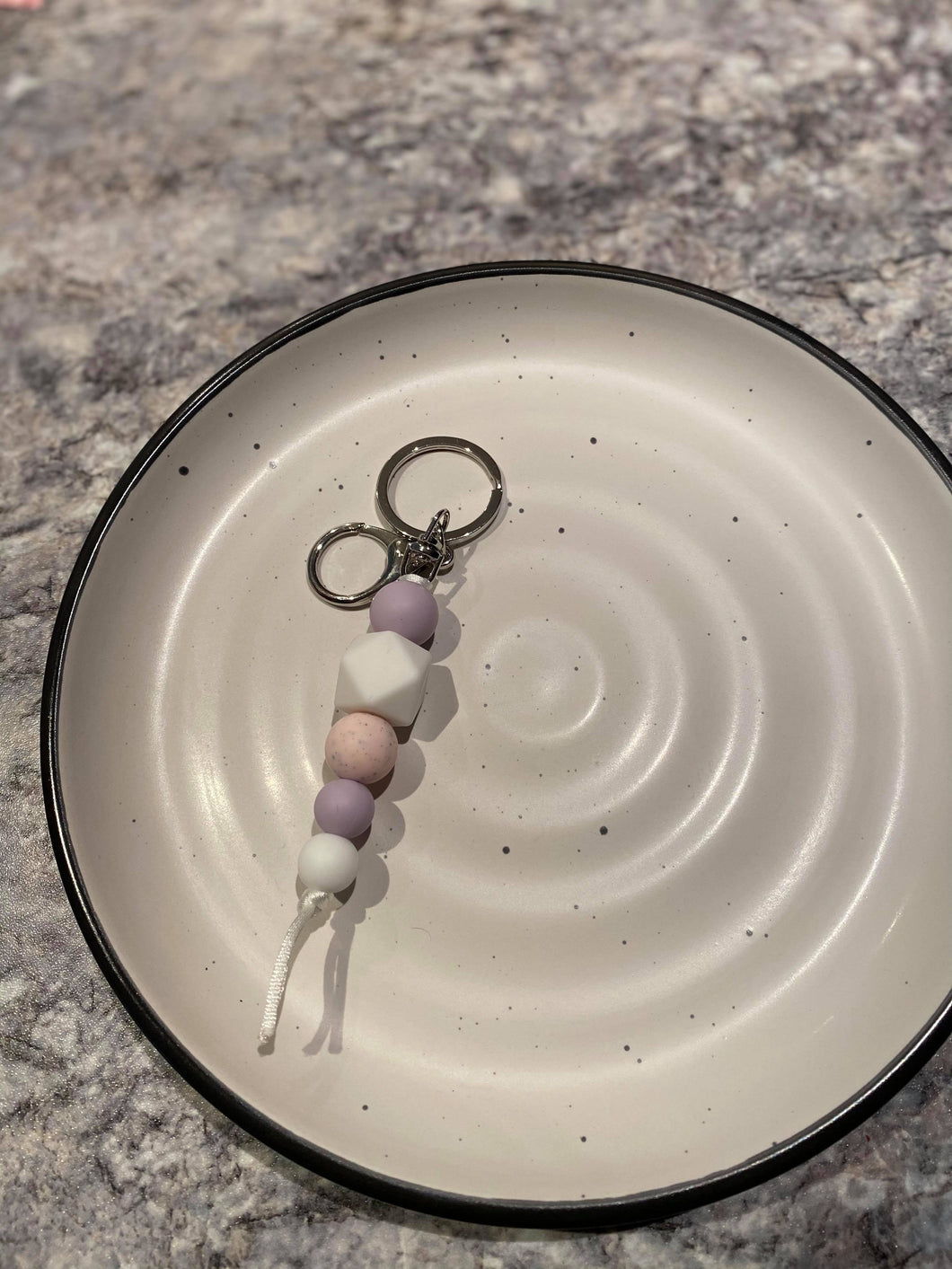 Lavender Fog And Speckled Pink Keychain