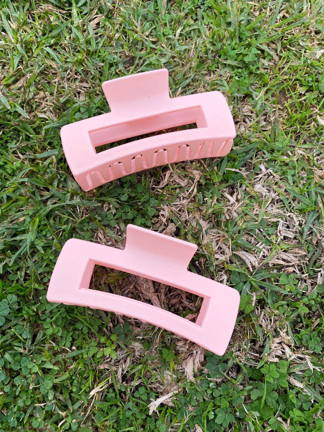Rectangle Matte Pastel Pink Claw Clip