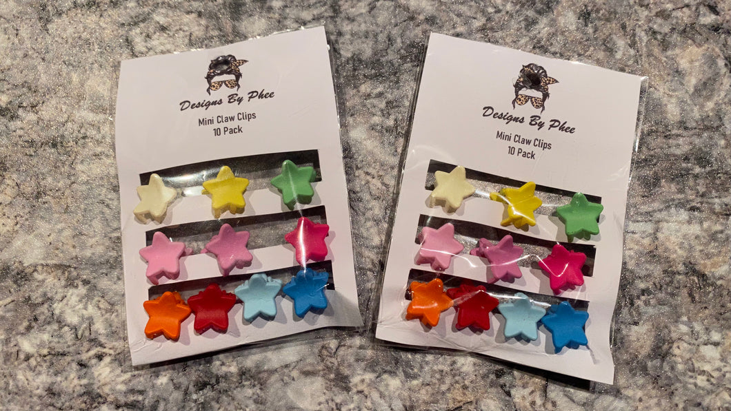 Star Mini Claw clips- 10 Pack