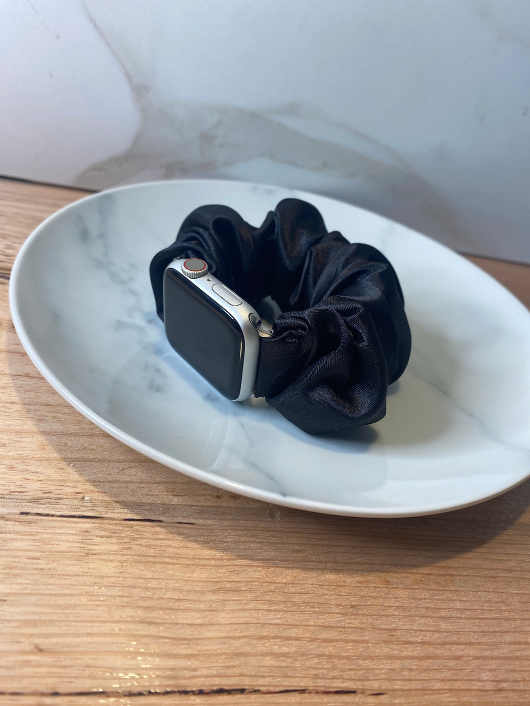 Satin Black Scrunchie Apple Watch