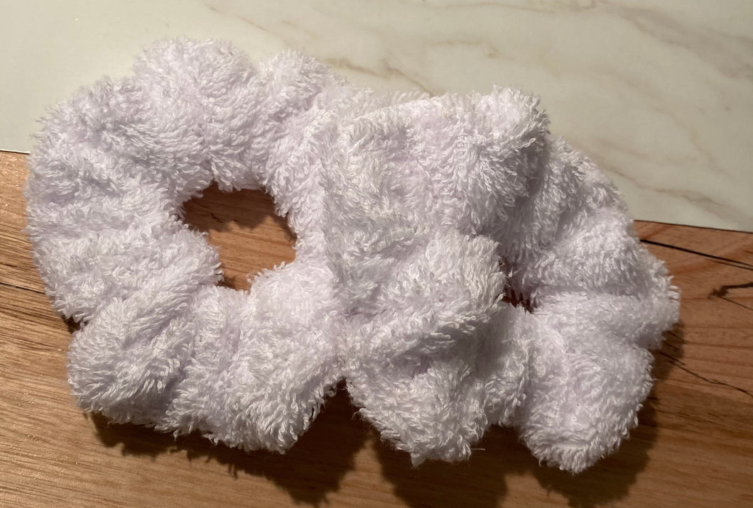 White Towel Scrunchies