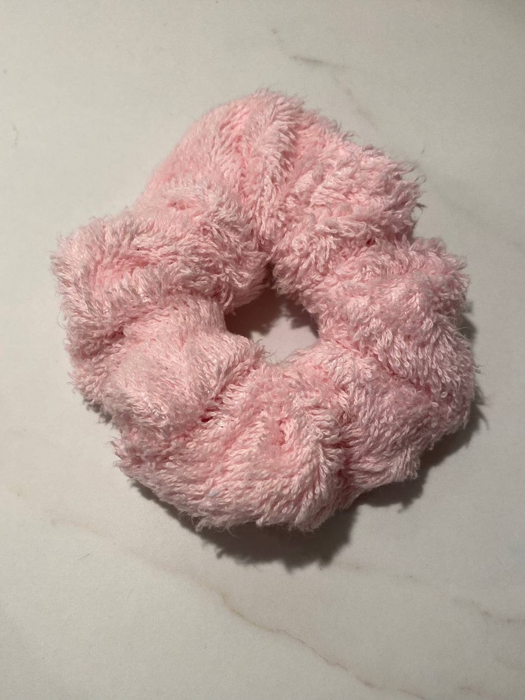 Pink Towel Scrunchies